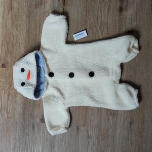 0-3 month fleece snowman onesie